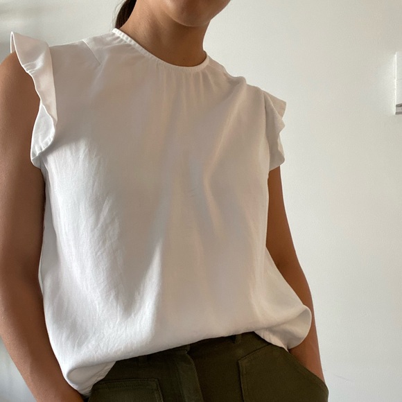 Libertine White Ruffle Cap Sleeve Top - Picture 2 of 6